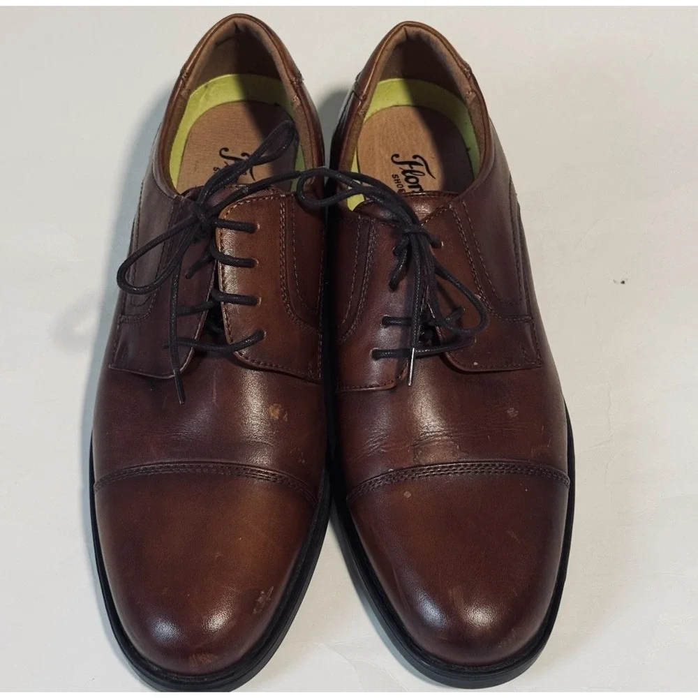 Florsheim Comfortech Brown Leather Oxford Lace Up Cap Toe Dress Shoes Men's 8.5